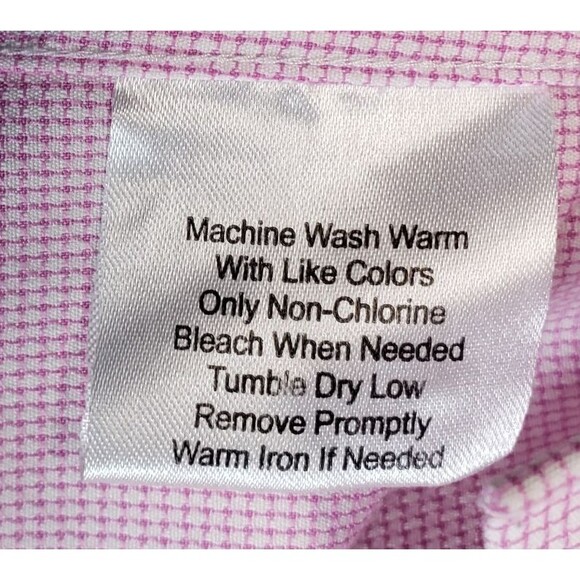 Egara Men’s XL Dress Shirt Pink Check Long Sleeve Non-Iron Cotton - Picture 4 of 7